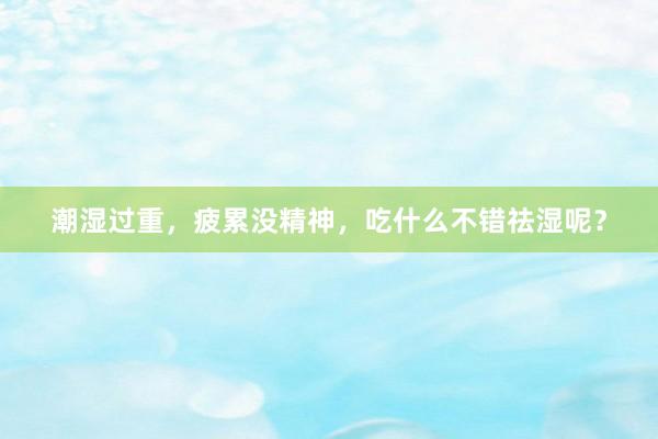 潮湿过重，疲累没精神，吃什么不错祛湿呢？