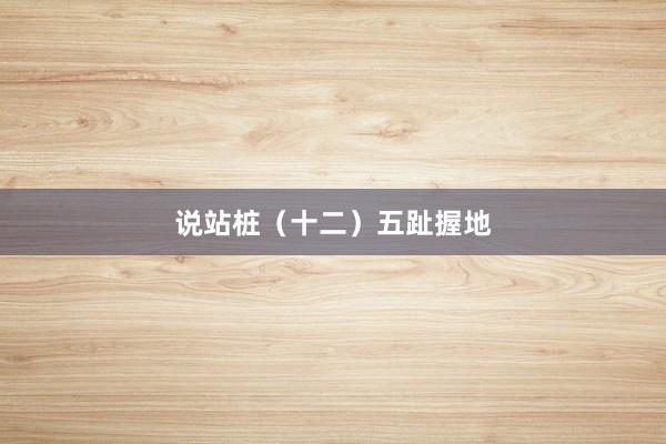 说站桩（十二）五趾握地