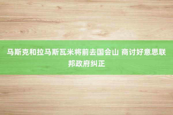 马斯克和拉马斯瓦米将前去国会山 商讨好意思联邦政府纠正
