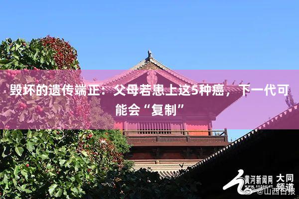 毁坏的遗传端正：父母若患上这5种癌，下一代可能会“复制”